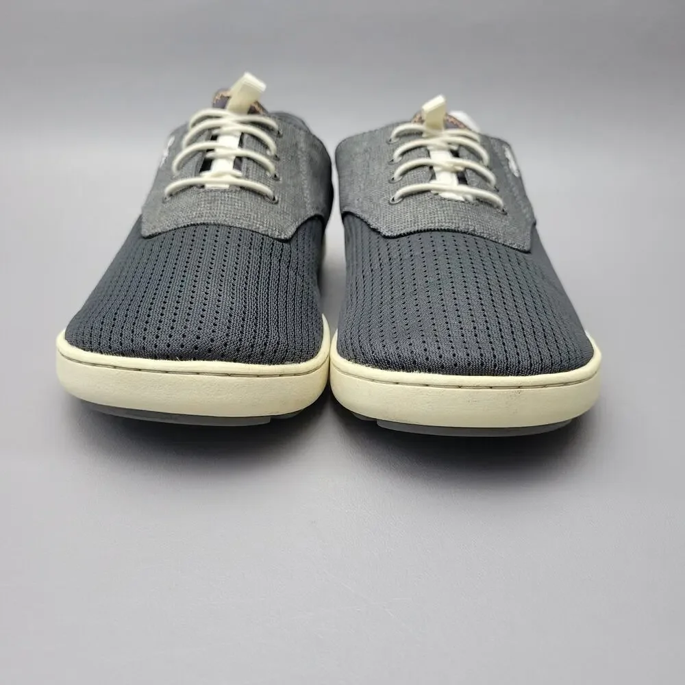 Olukai Nohea Moku Men's Casual Slip On Boat Shoes Size 9 Gray Black